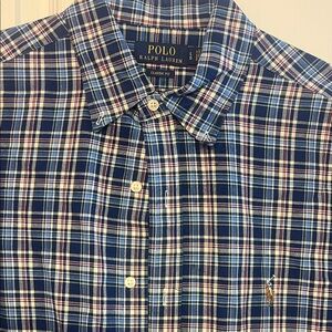 Polo by Ralph Lauren Blue Red White Plaid Button-Down Shirt